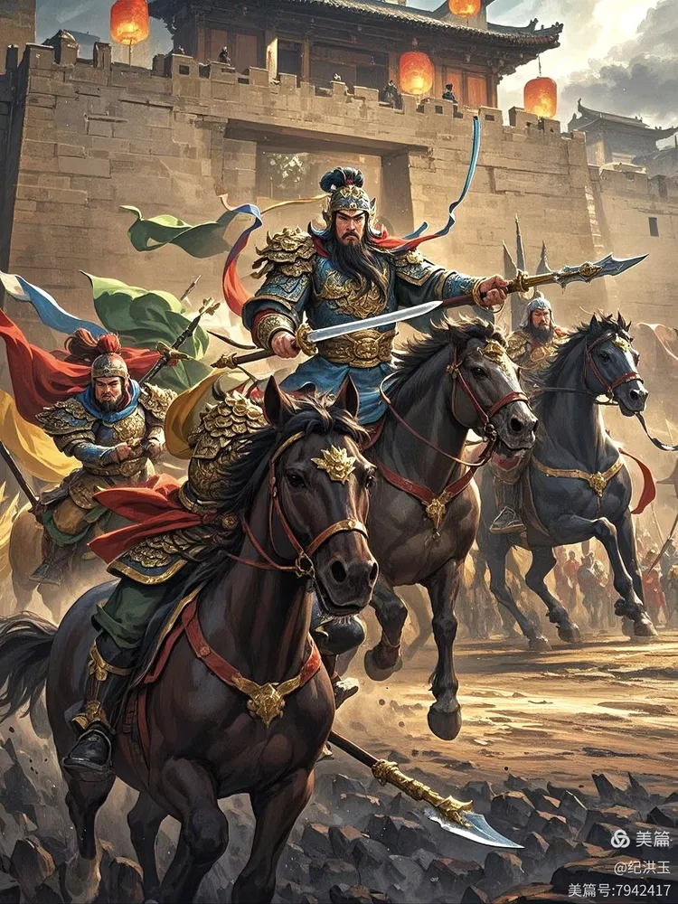 手机ai绘画制作 《虎牢关前三英战吕布》